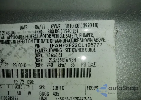 2012 Ford Focus Se из США, поврежденный, VIN 1FAHP3F22CL195777